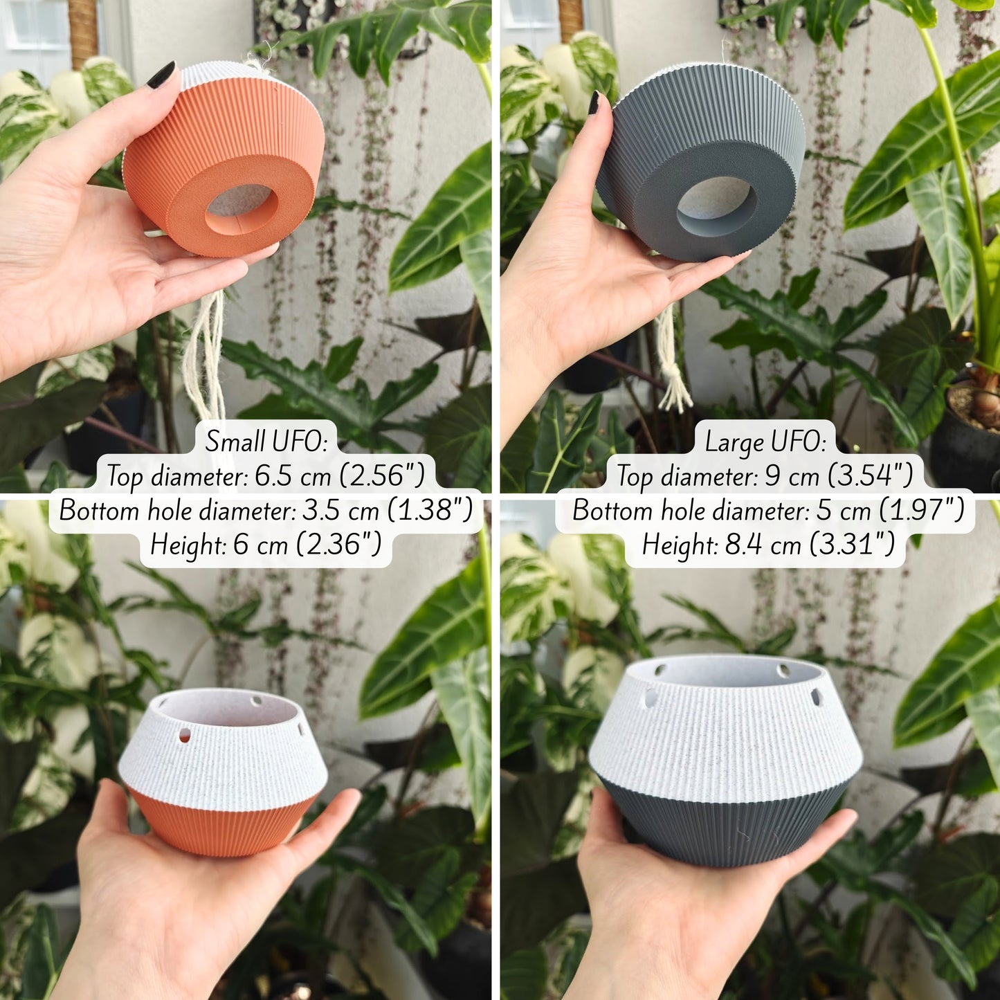 Inverted Plant Pot, Upside Down UFO Planter