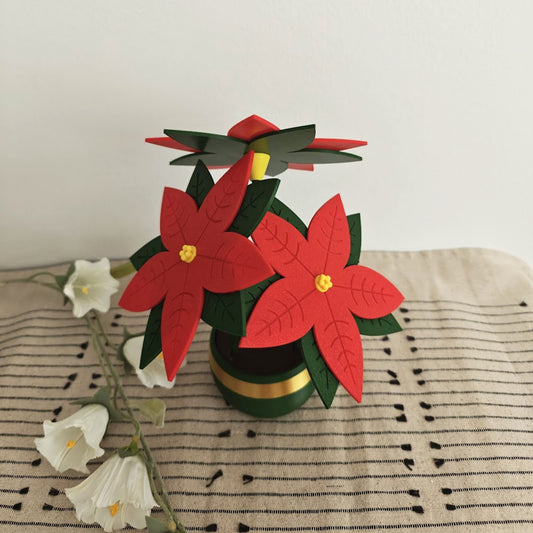 Poinsettia Coaster Set, Christmas Star Decoration