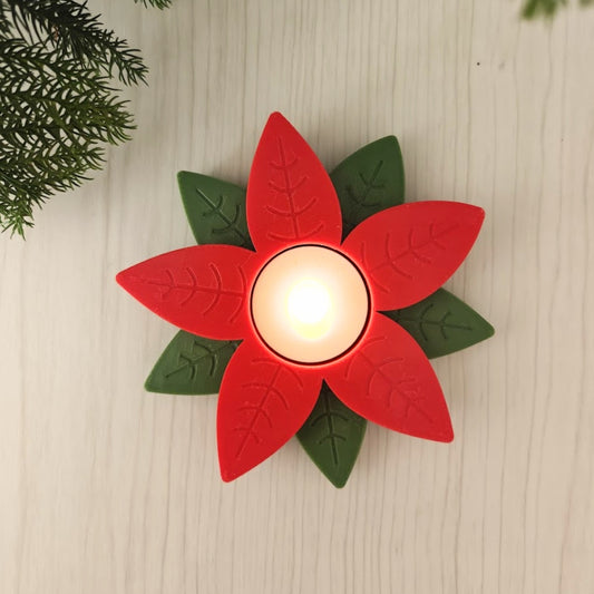 Poinsettia Tealight Holder, Christmas Decor