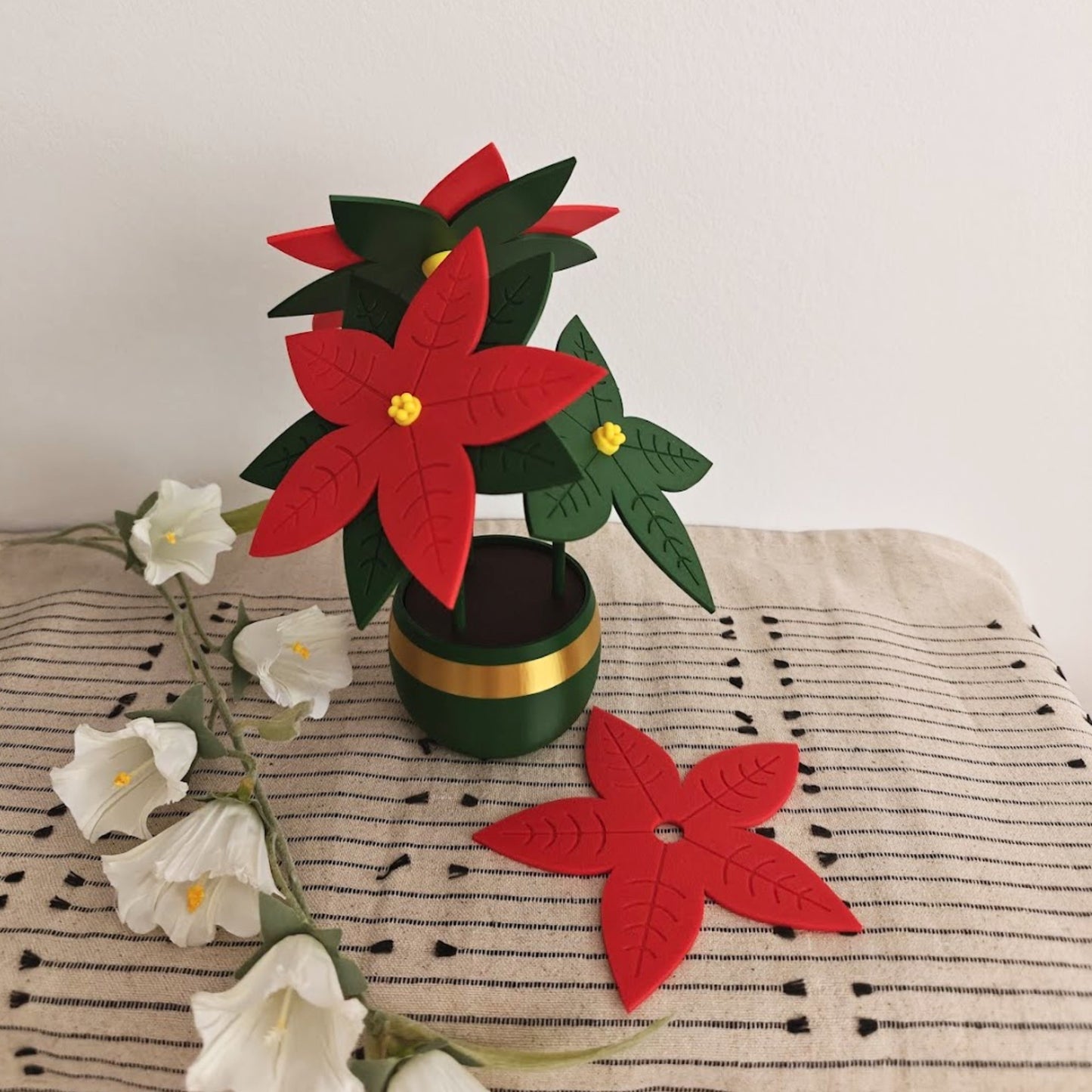 Poinsettia Coaster Set, Christmas Star Decoration