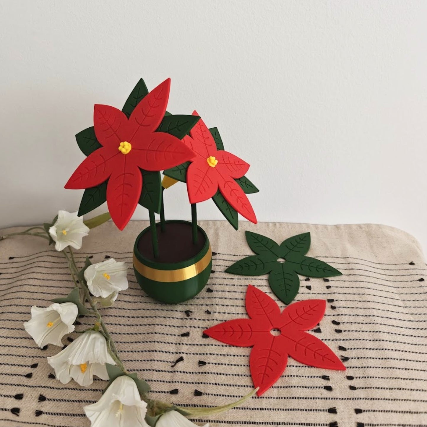 Poinsettia Coaster Set, Christmas Star Decoration
