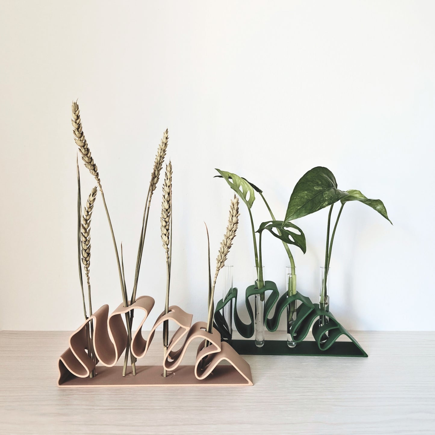 Monstera Leaf-shaped Propagation Stand, Hydroponic Rooting Vase with Plastic Vials