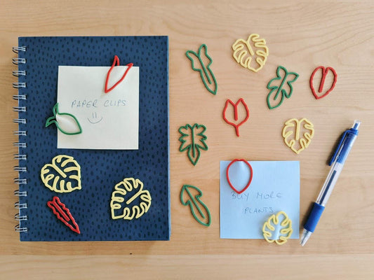 Leaf-shaped Paper Clips, Monstera, Philodendron, Alocasia, Mini Cute Office or School Supplies, Greeting Card Decoration Gift 15pcs