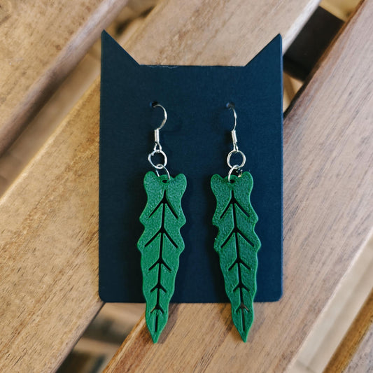 Earrings Alocasia Plant, 3d printed Jewelry Gift for Plant Lovers, Leaf Earrings, 3d printed Earrings