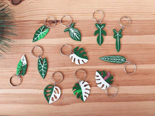 Leaf Keychains - Tropical Plant-Inspired 3D Printed Keychains