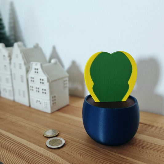 Hoya Kerrii Hidden Box or Piggy Bank, Bunny Ear Cactus, Savings jar, Money Box, Treasure Bank, Cacti Planter, Succulent Pot, 3d print