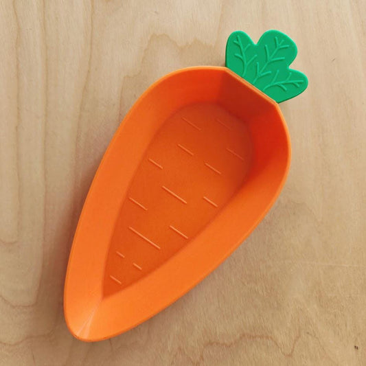 Carrot Bowl, 3D Printed Easter Candy Dish, Spring Table Decor, Orange and Green Tray, Cookie Holder