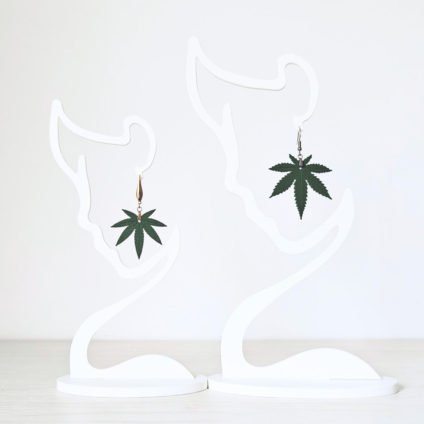 Cannabis Leaf Earrings, Marijuana Jewelry, Weed Leaf Design, 3D printed Gift for Pot Lovers and Stoners, 420 Reggae Rasta Accessories