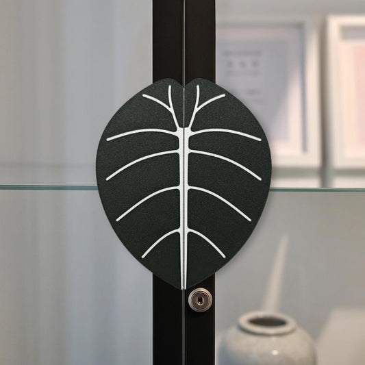 Slip-On Leaf Handles for IKEA MILSBO Cabinet, No Tools Needed, 3D Printed Variegated Alocasia Melo Plant Decor
