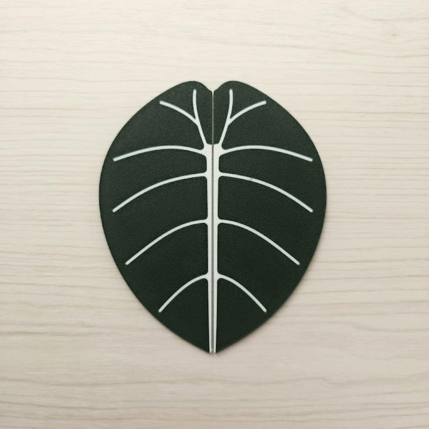 Slip-On Leaf Handles for IKEA MILSBO & RUDSTA Cabinet, No Tools Needed, 3D Printed Variegated Alocasia Melo Plant Decor
