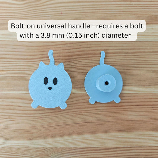 Cat Door Knobs and Drawer Pulls, 3D Printed Cat Face and Cat Butt Handles, Cabinet Hardware for Cat Lovers