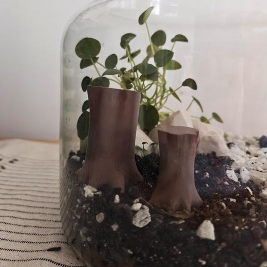 Miniature Tree Stumps, 3D Printed Stump Decor for Terrariums, Dioramas, and Fairy Gardens