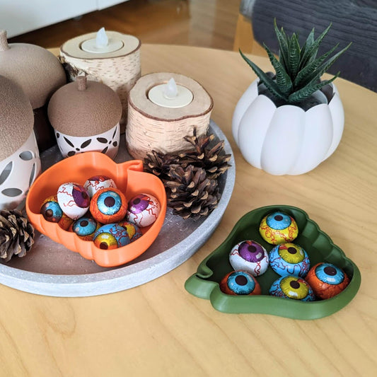 Small Pumpkin & Gourd Trays, Halloween Candy Dish, Autumn Decor Bowls, 3D Printed Fall Trinket Holders