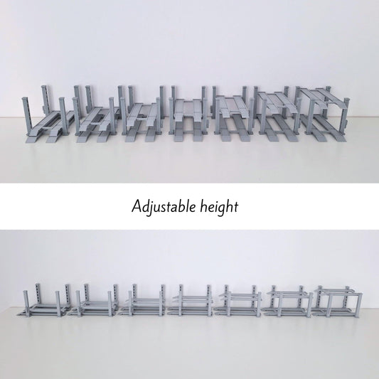 Adjustable Car Lift, 1:64 Diorama Garage Accessory, 3D Printed for Hot Wheels Scale, Custom Colors Available