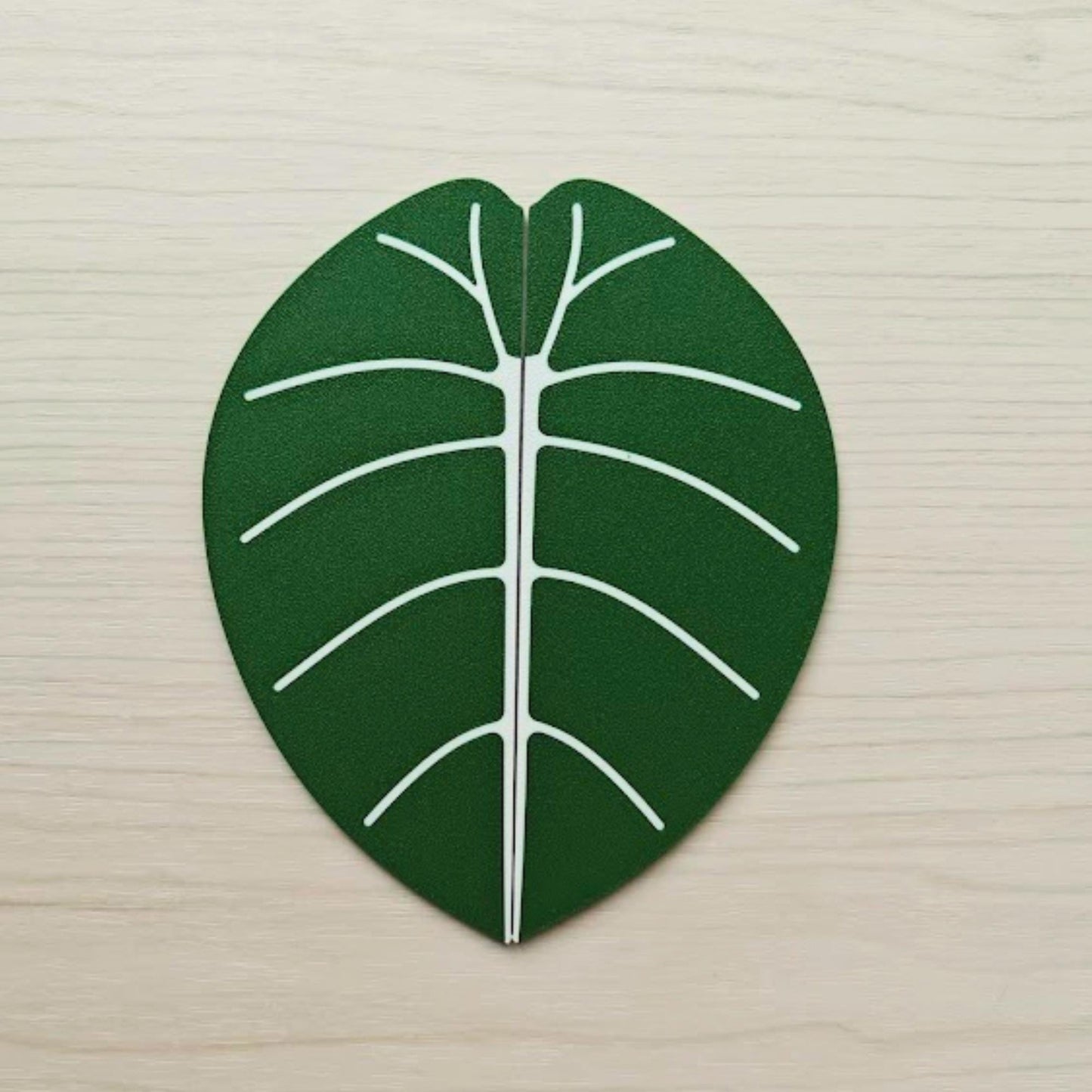 Slip-On Leaf Handles for IKEA MILSBO & RUDSTA Cabinet, No Tools Needed, 3D Printed Variegated Alocasia Melo Plant Decor