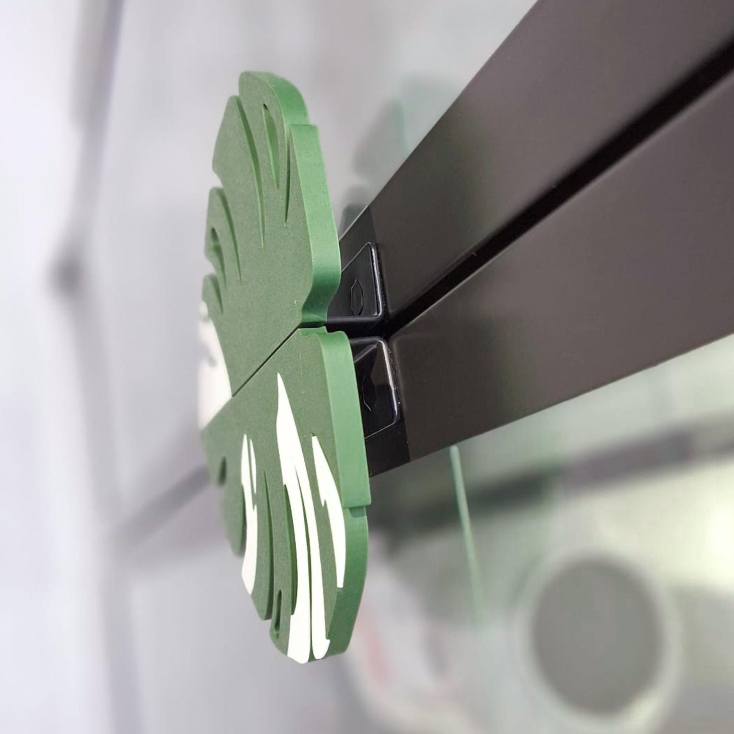 Slip-On Monstera Leaf Handles for IKEA MILSBO Cabinet, No Tools Needed, 3D Printed Variegated Plant Decor