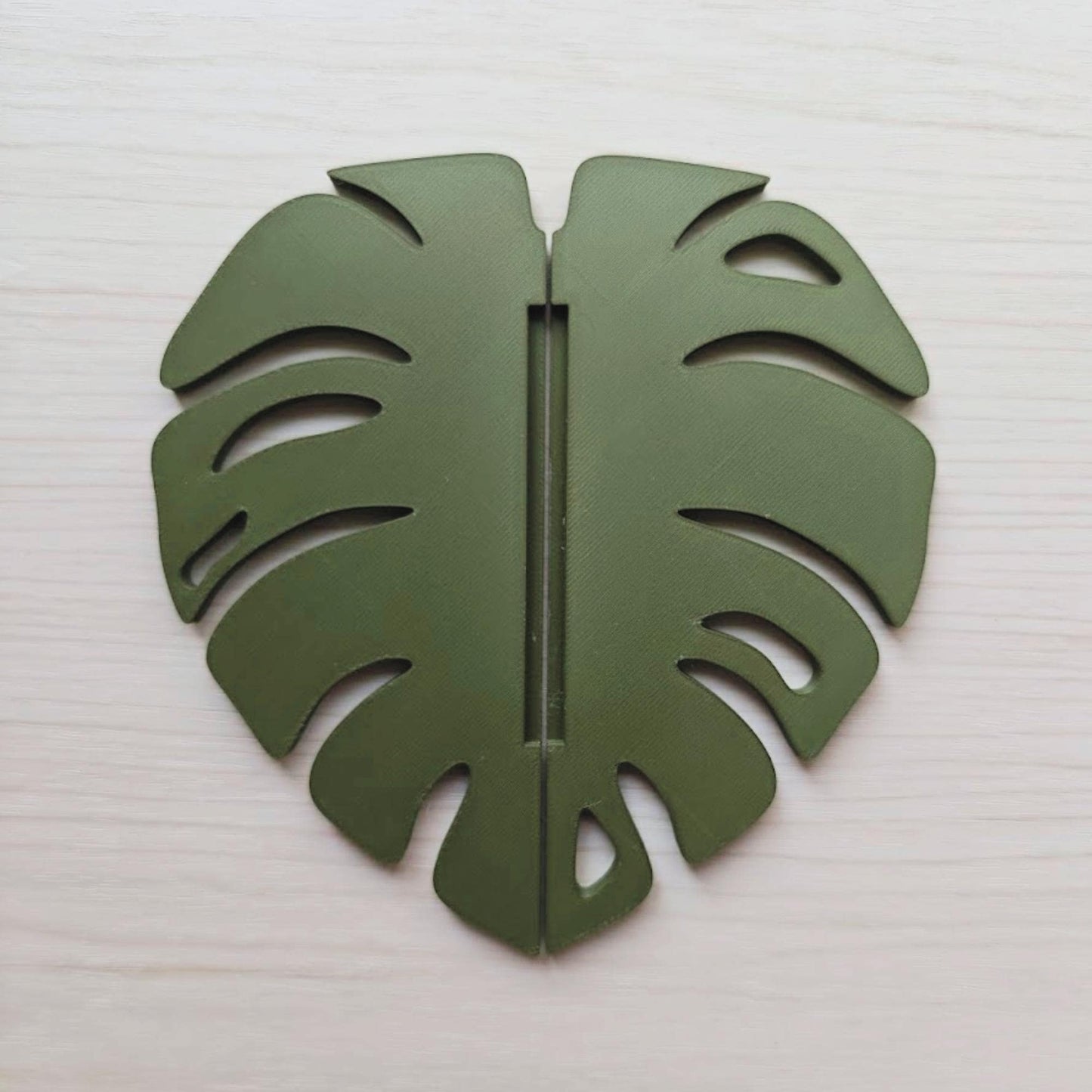 Slip-On Monstera Leaf Handles for IKEA MILSBO Cabinet, No Tools Needed, 3D Printed Variegated Plant Decor