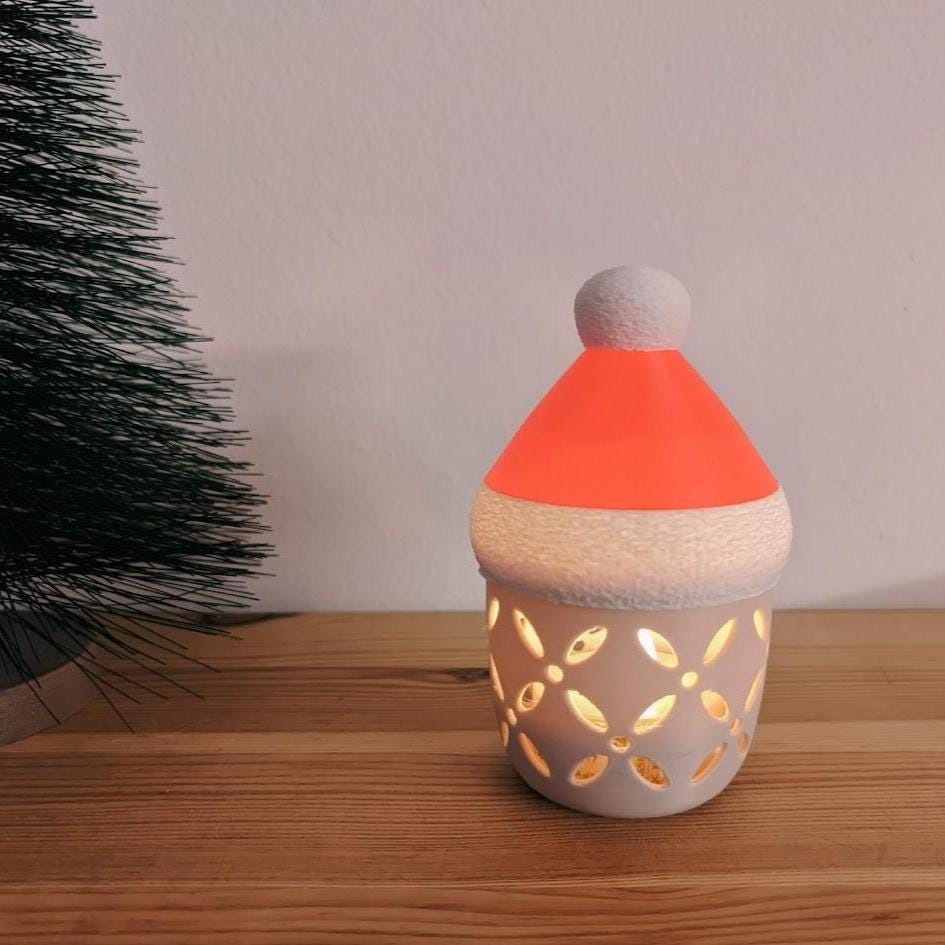 Santa’s Glow Lanterns, Festive Storage and Tealight Holders, Holiday Cheer Containers, 3d print