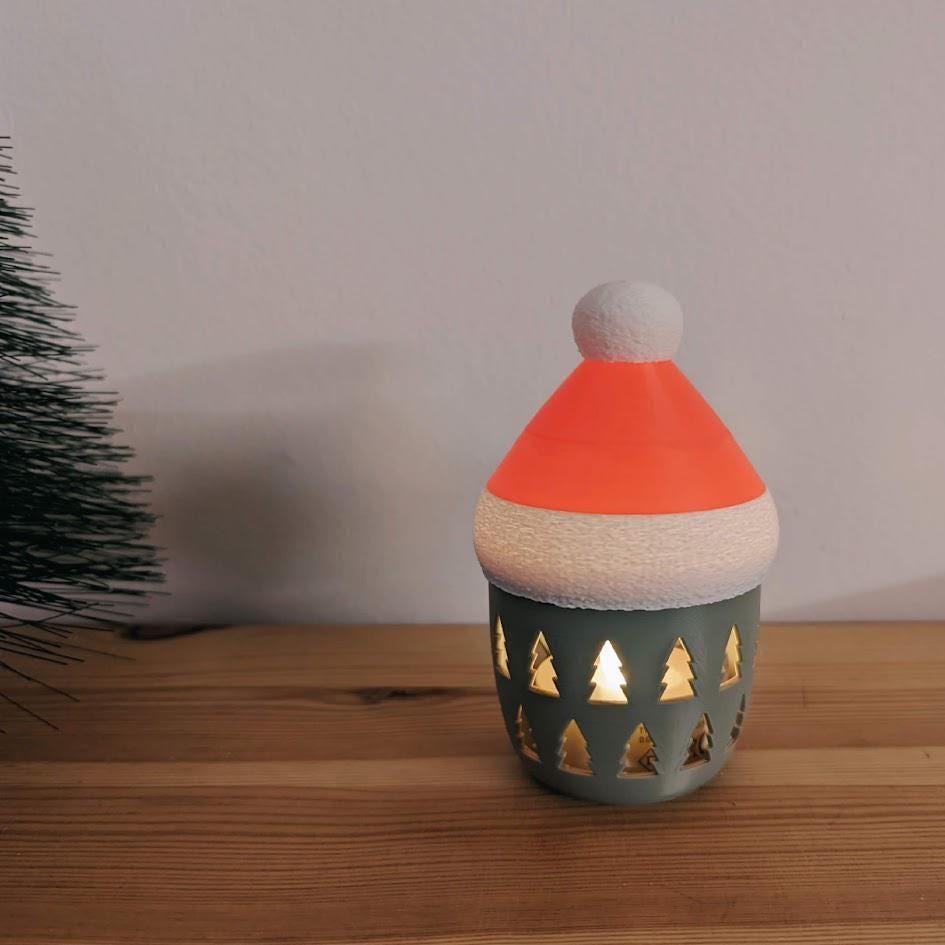 Santa’s Glow Lanterns, Festive Storage and Tealight Holders, Holiday Cheer Containers, 3d print