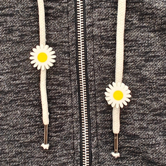 Daisy Drawstring Charms, Flower Hoodie & Sweatpants Accessories, 3D Printed Clothing Add-Ons