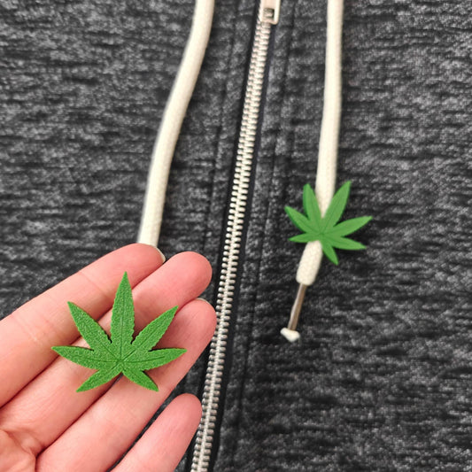 Weed Drawstring Charms, Cannabis Leaf Hoodie & Sweatpants Accessories, 3D Printed Clothing Add-Ons