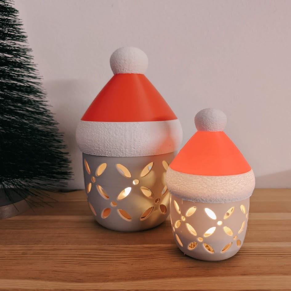 Santa’s Glow Lanterns, Festive Storage and Tealight Holders, Holiday Cheer Containers, 3d print