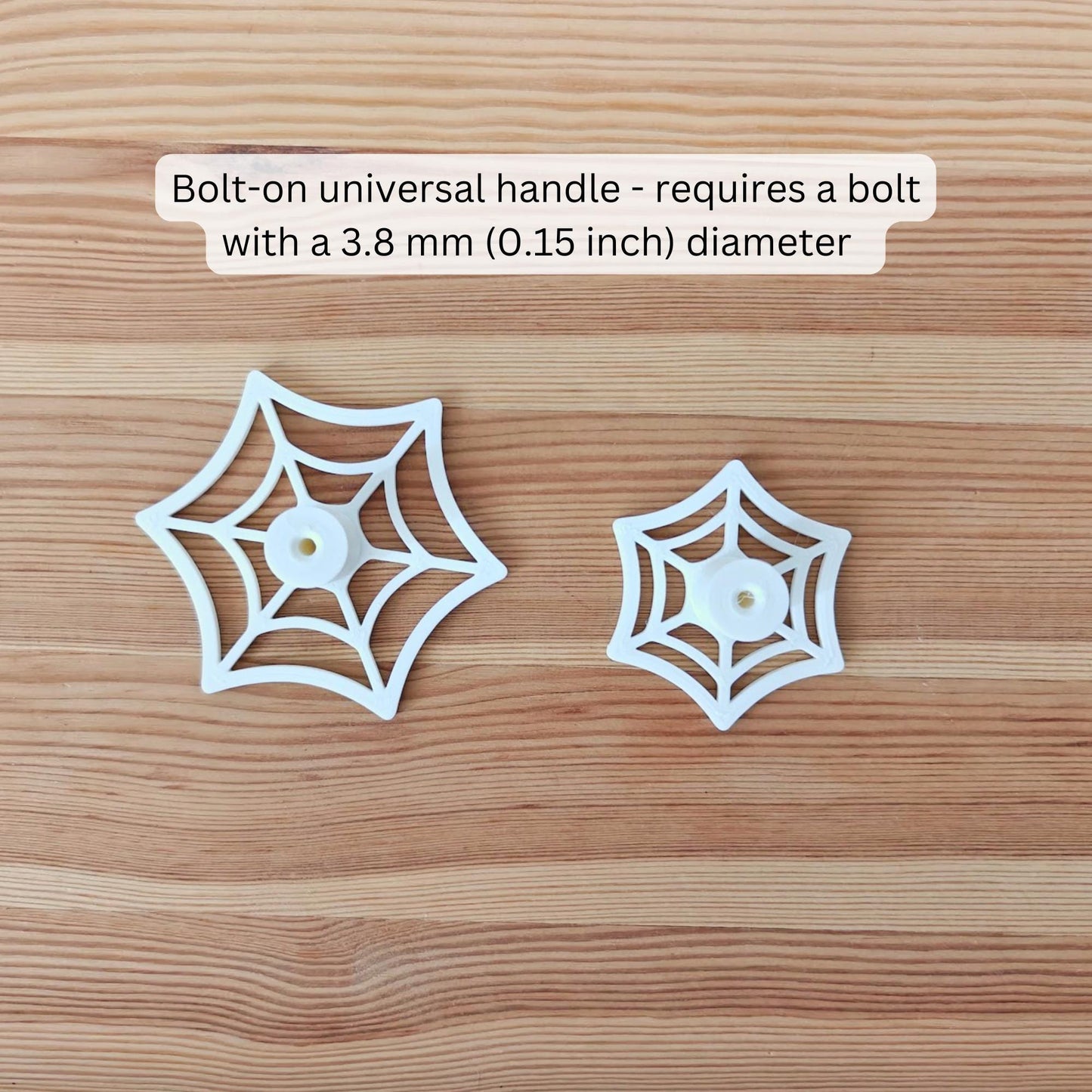 Cobweb Knobs, Spooky Spiderweb Drawer Pulls, 3D Printed Bolt-On Cabinet Handles, Halloween or Gothic Home Decor