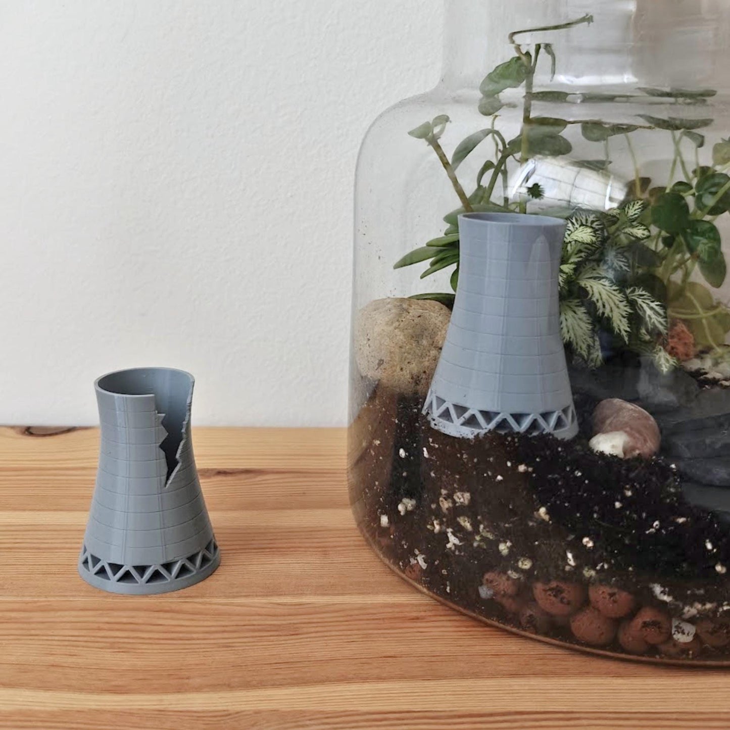 Mini Nuclear Cooling Tower, Terrarium or Diorama Prop, 3D Printed