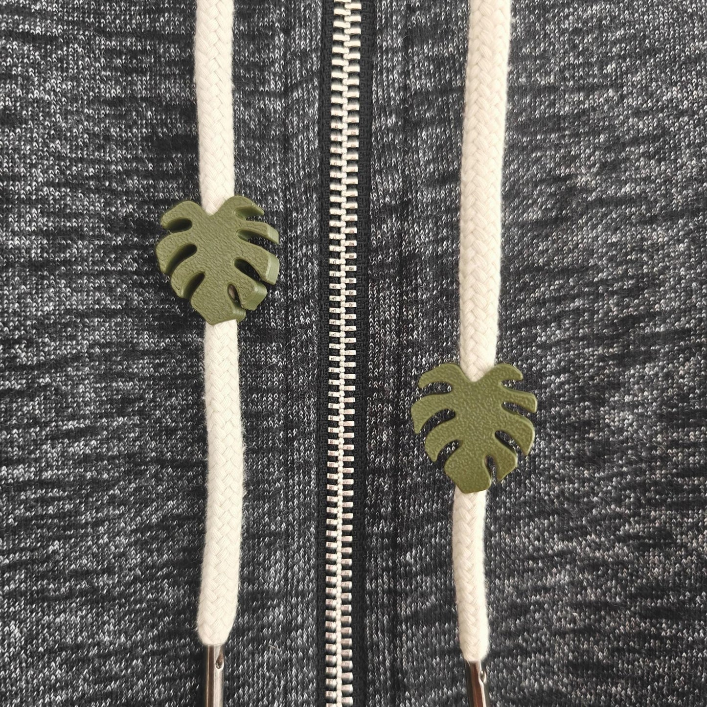 Monstera Drawstring Charms, Leaf Hoodie & Sweatpants Accessories, 3D Printed Clothing Add-Ons