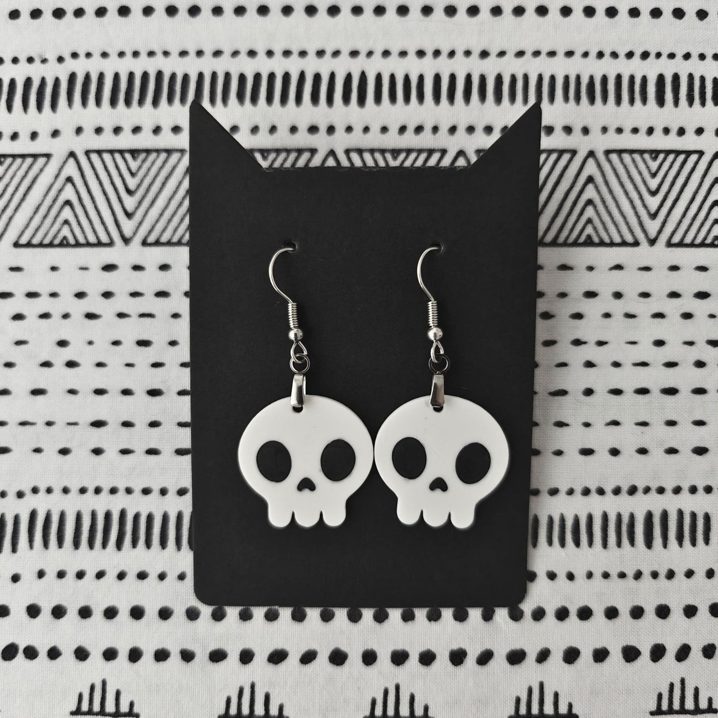 Skull Earrings, Skull Jewelry, 3D printed Halloween Accessories