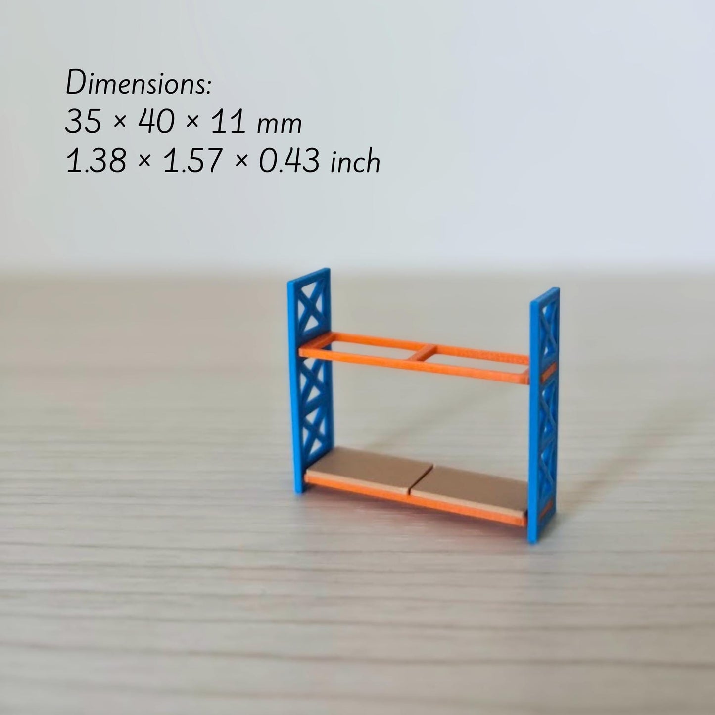 Dimensions for Miniature Tire Rack Shelf