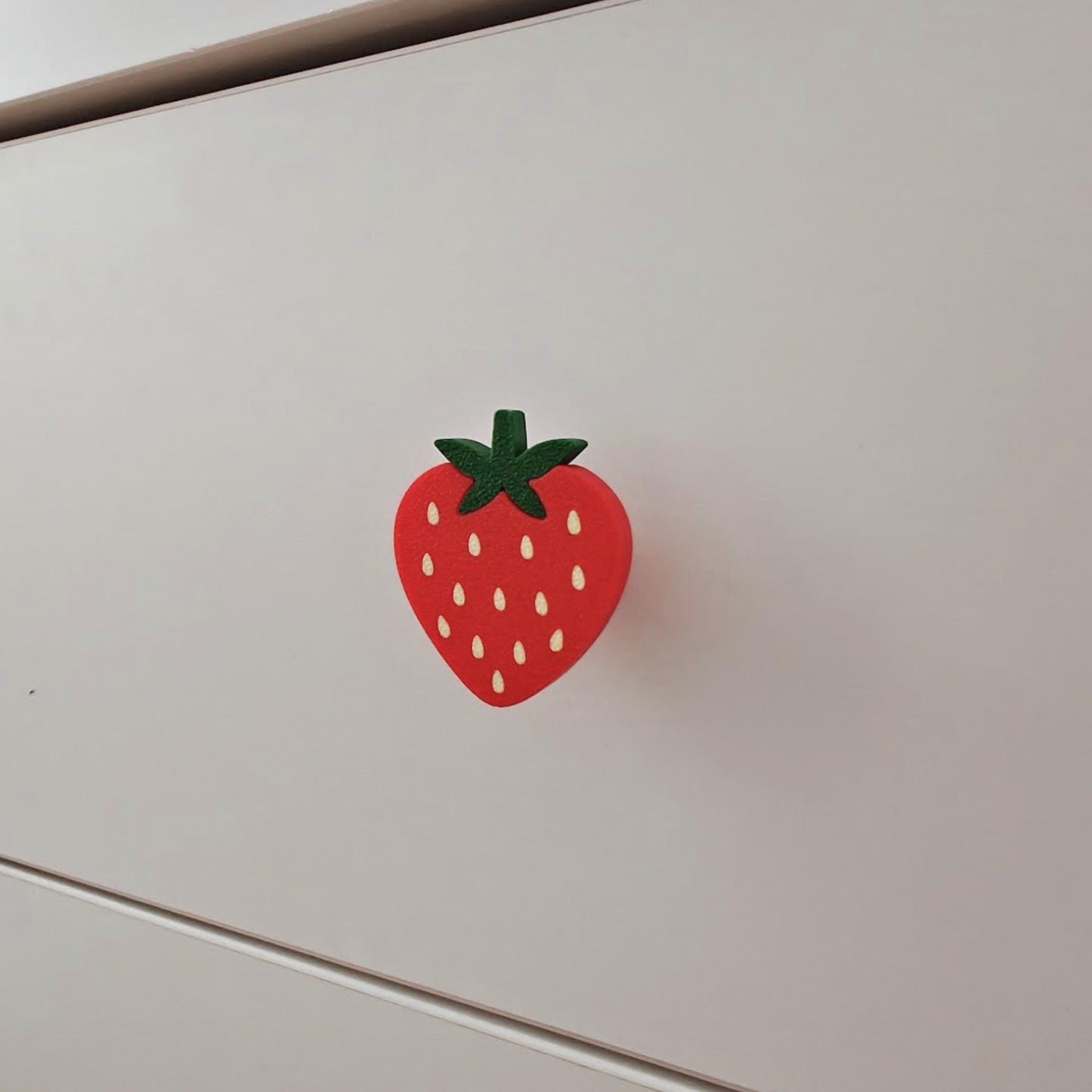 Strawberry Knobs for Drawer or Door, Fruit Handle, 3D Printed Bolt-On Pull for Drawers, Dressers & Cupboards