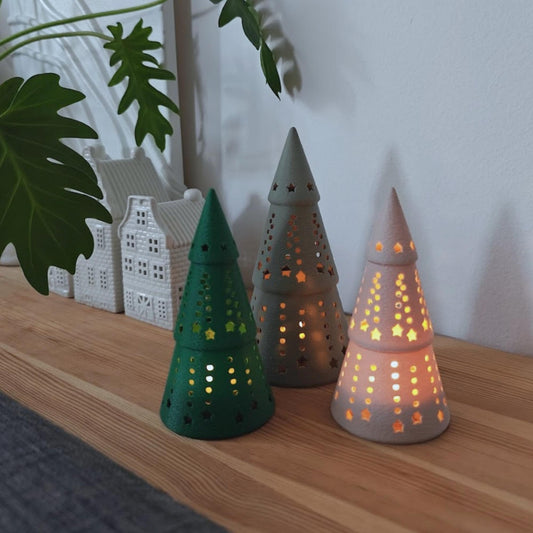 Festive Tree Tealight Shaders, Holiday LED Light Decorations, Christmas Decor, Gift, Present for Loved ones