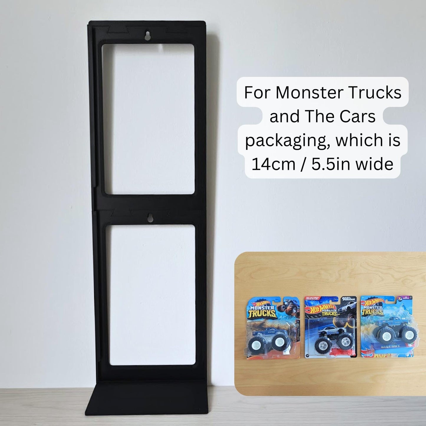 Hot Wheels Wall Mount or Stand, Fits 3-4 Monster Trucks or The Cars, Modular & Expandable Organizer