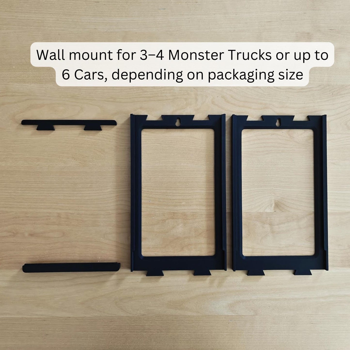 Wall Mount Fits 3-4 Monster Trucks or up to 6 The Cars, Modular & Expandable Organizer