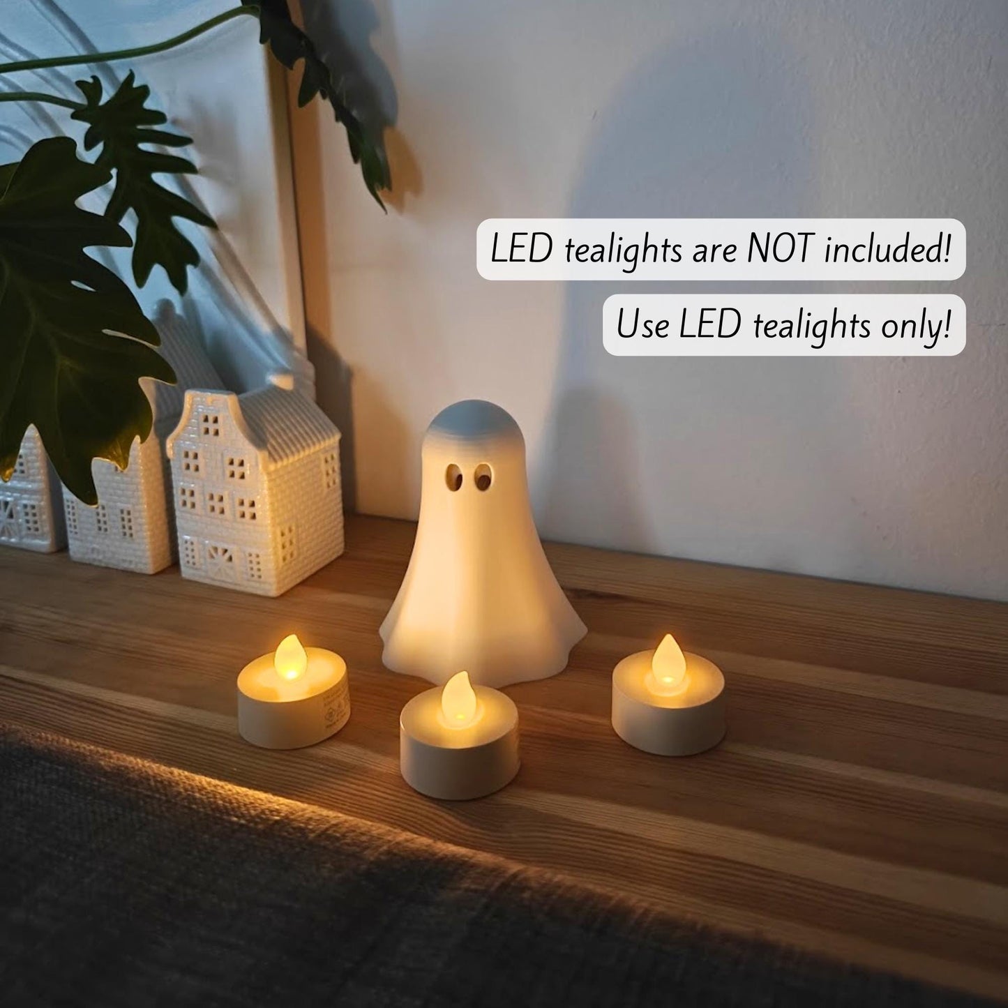 Ghost Tealight Covers For LED Lights Only, LED tealights are NOT included
