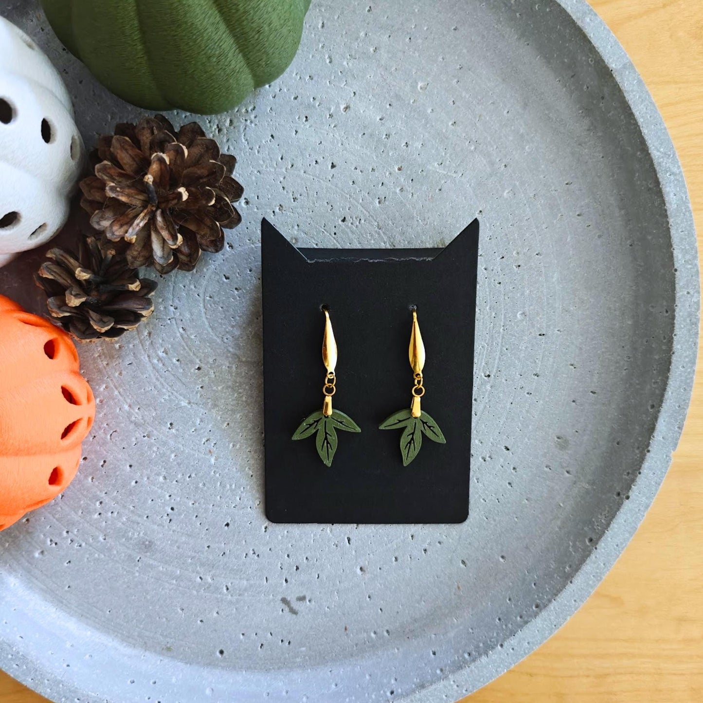 Autumn Leaf Earrings, Fall Jewelry, 3d Printed Leaf Dangle Earrings