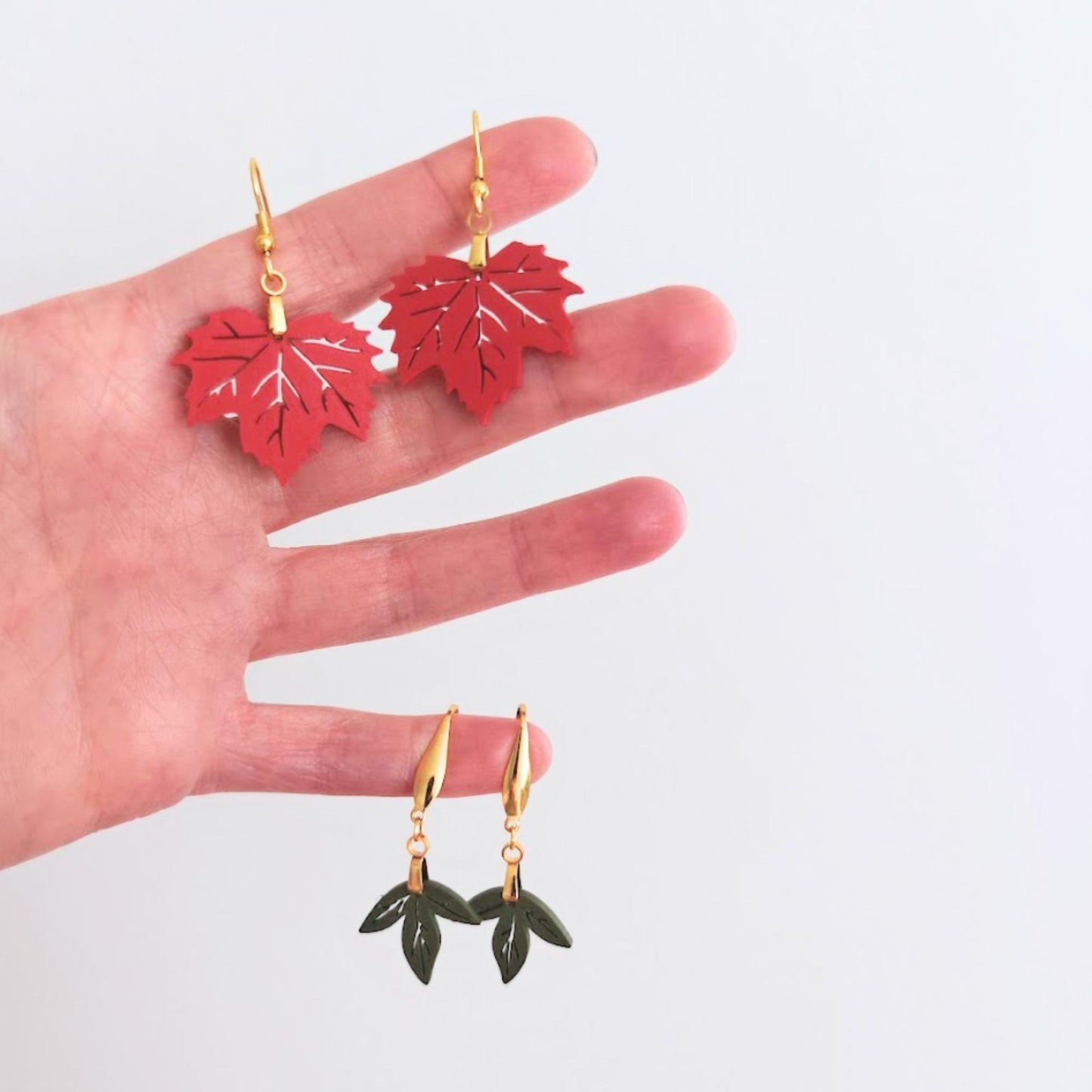Autumn Leaf Earrings, Fall Jewelry, 3d Printed Leaf Dangle Earrings