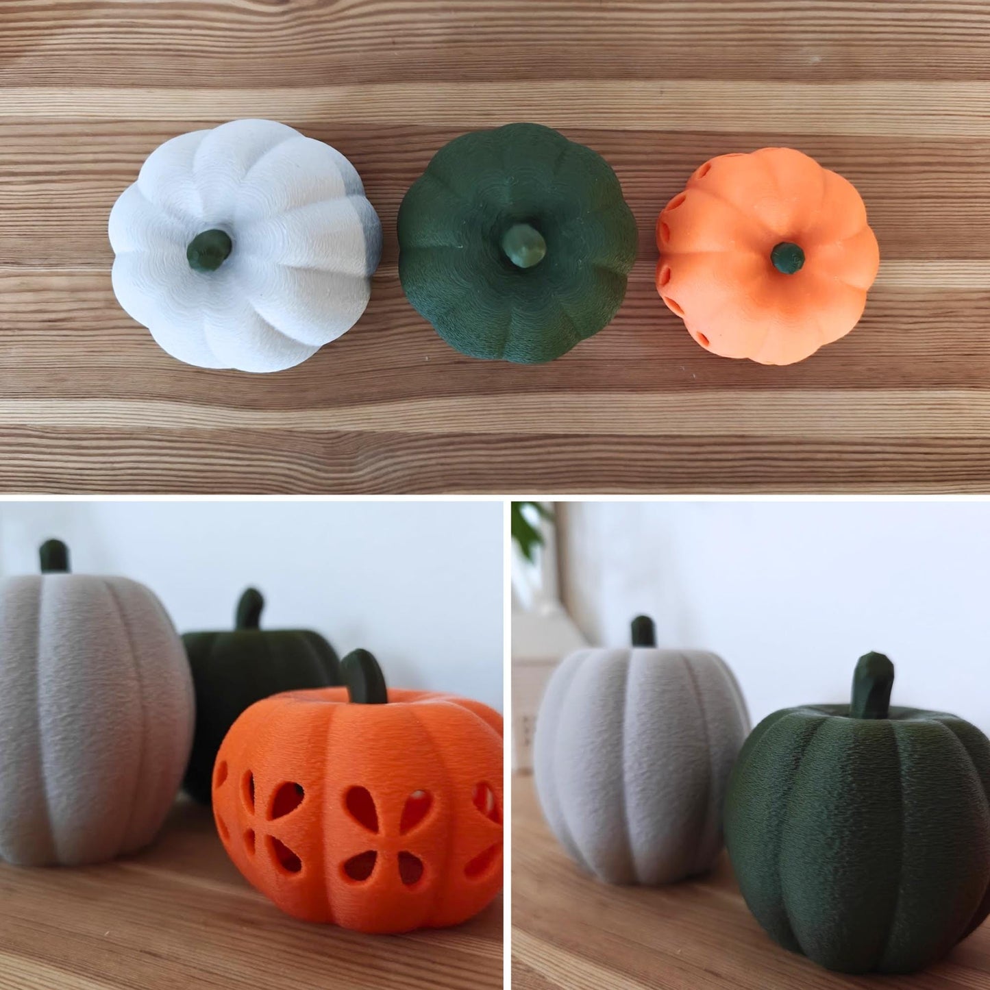 Pumpkins & Tealight Covers, Mix and Match Autumn Decor, Cozy Fall Table and Shelf Decoration, 3D Printed