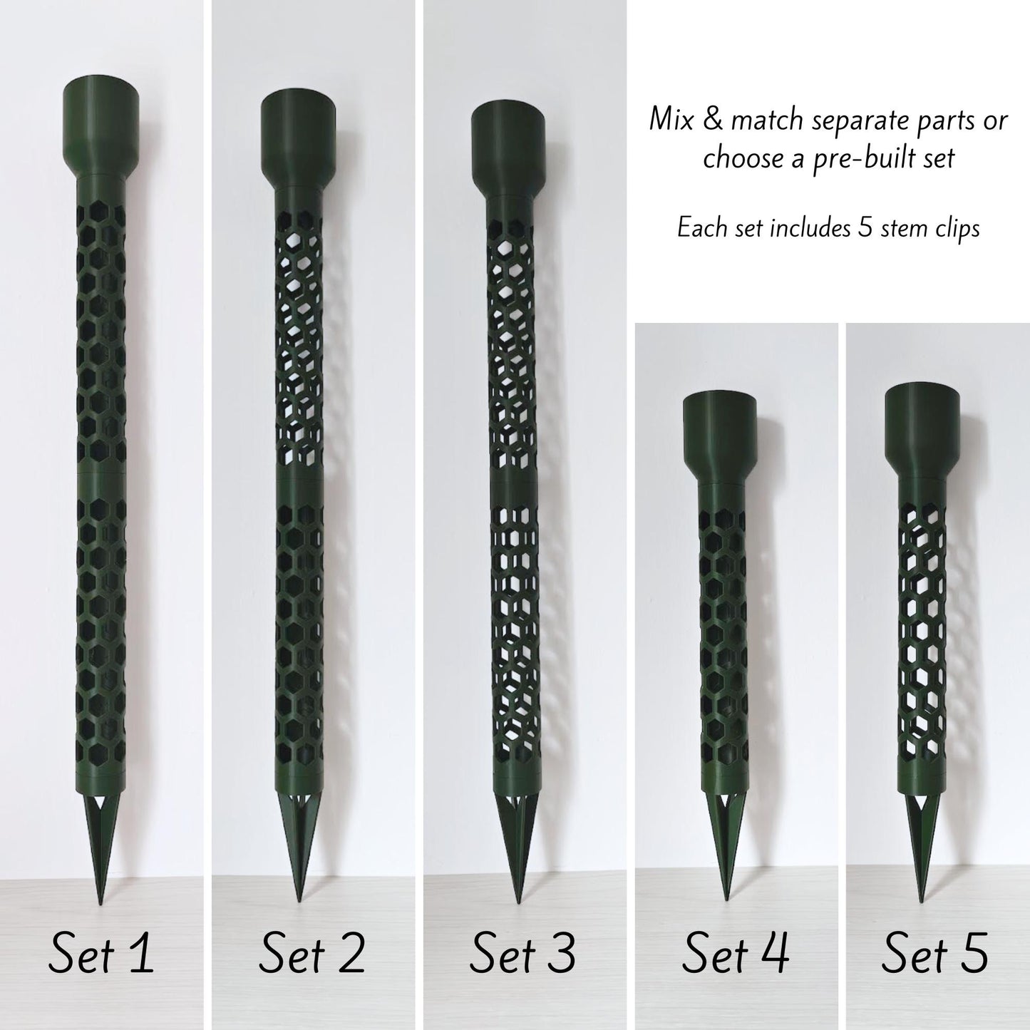 Modular Moss Pole, With Watering Reservoir or Cap, 3D Printed Extendable Plant Support System