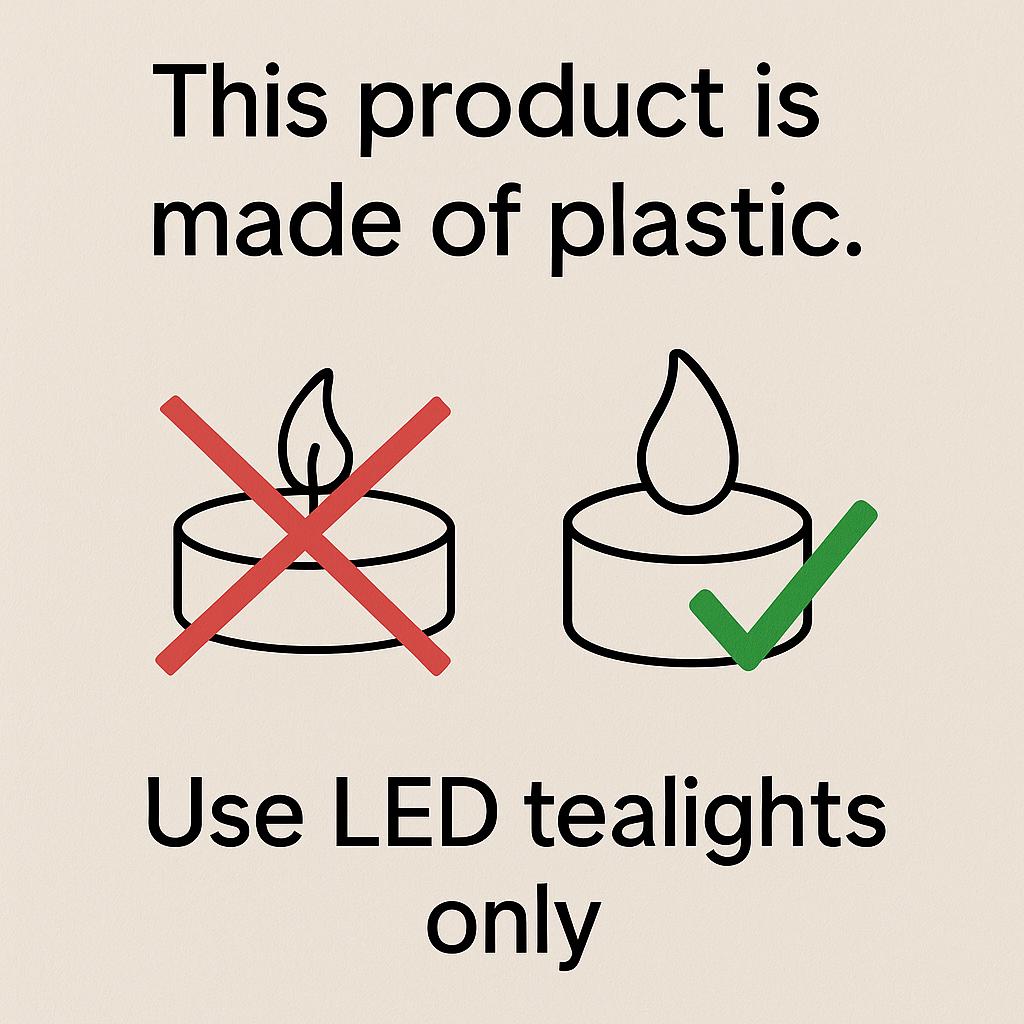 Witch Hat LED Tealight Shade, Stackable & Customizable 3D Printed White Halloween Decor, For LED Lights Only