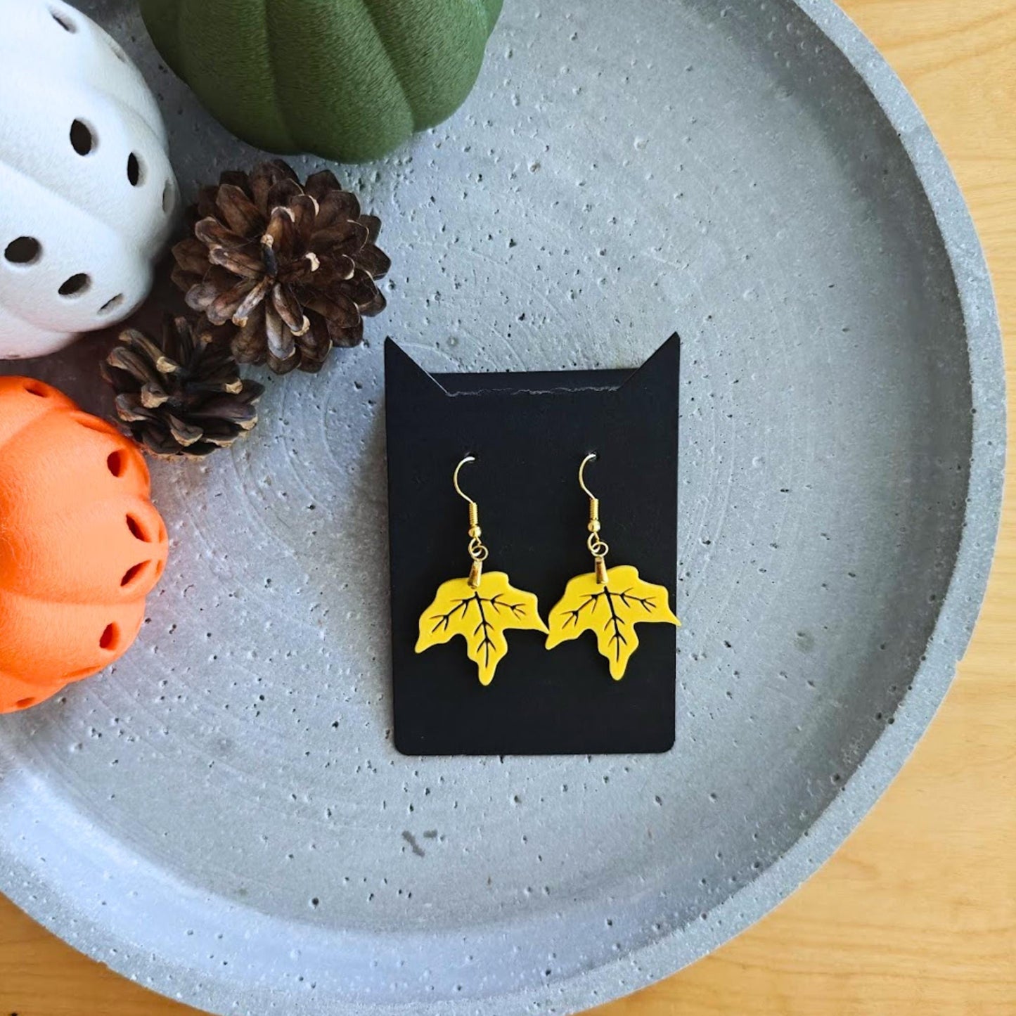 Autumn Leaf Earrings, Fall Jewelry, 3d Printed Leaf Dangle Earrings