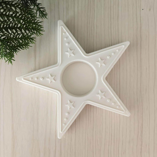 Star Tealight Candle Holder, 3D Printed Christmas & Winter Holiday Decor, Christmas Decoration for LED Tealights