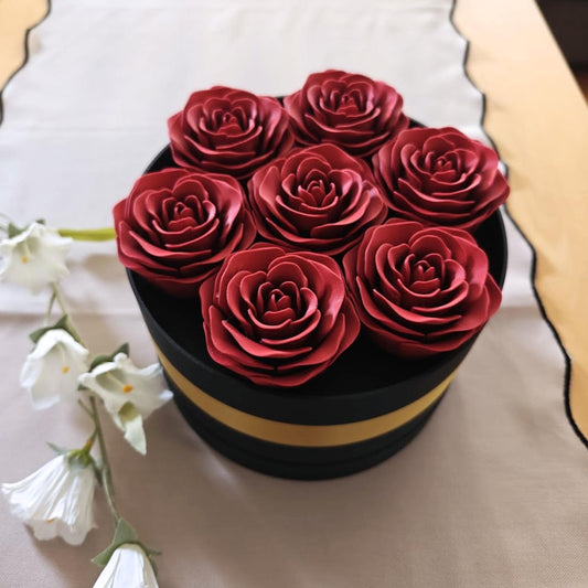 Timeless Rose Box, Forever in Bloom Decorative 3d Printed Gift Box with Hidden Storage, Faux Flowers
