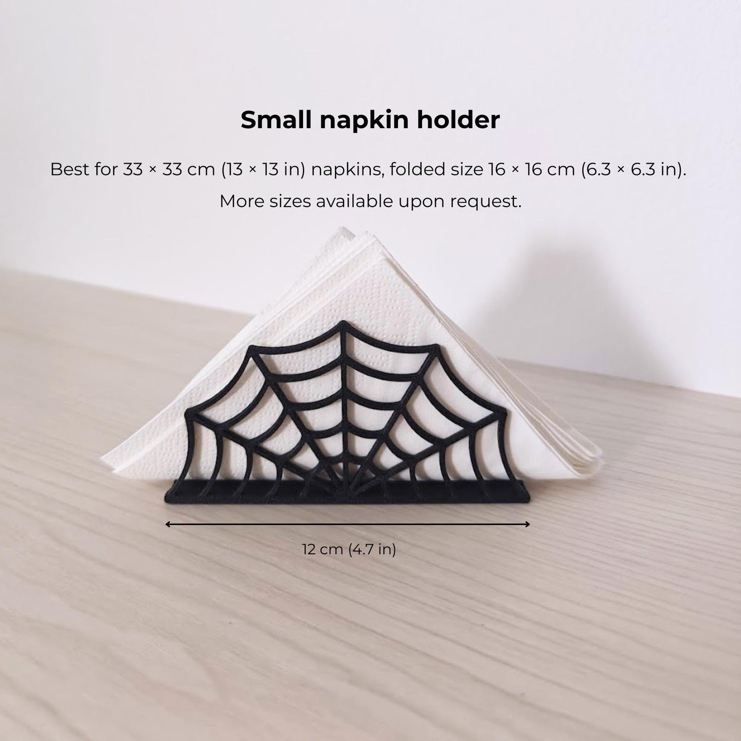 Spiderweb Napkin Holder, Halloween & Gothic Table Decor, Black Web Napkin Stand, 3D Printed