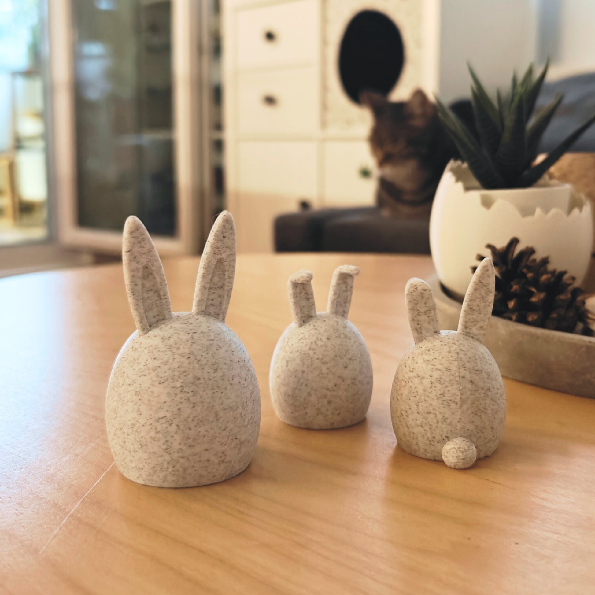 Scandinavian Bunny Figurines, Set of 3