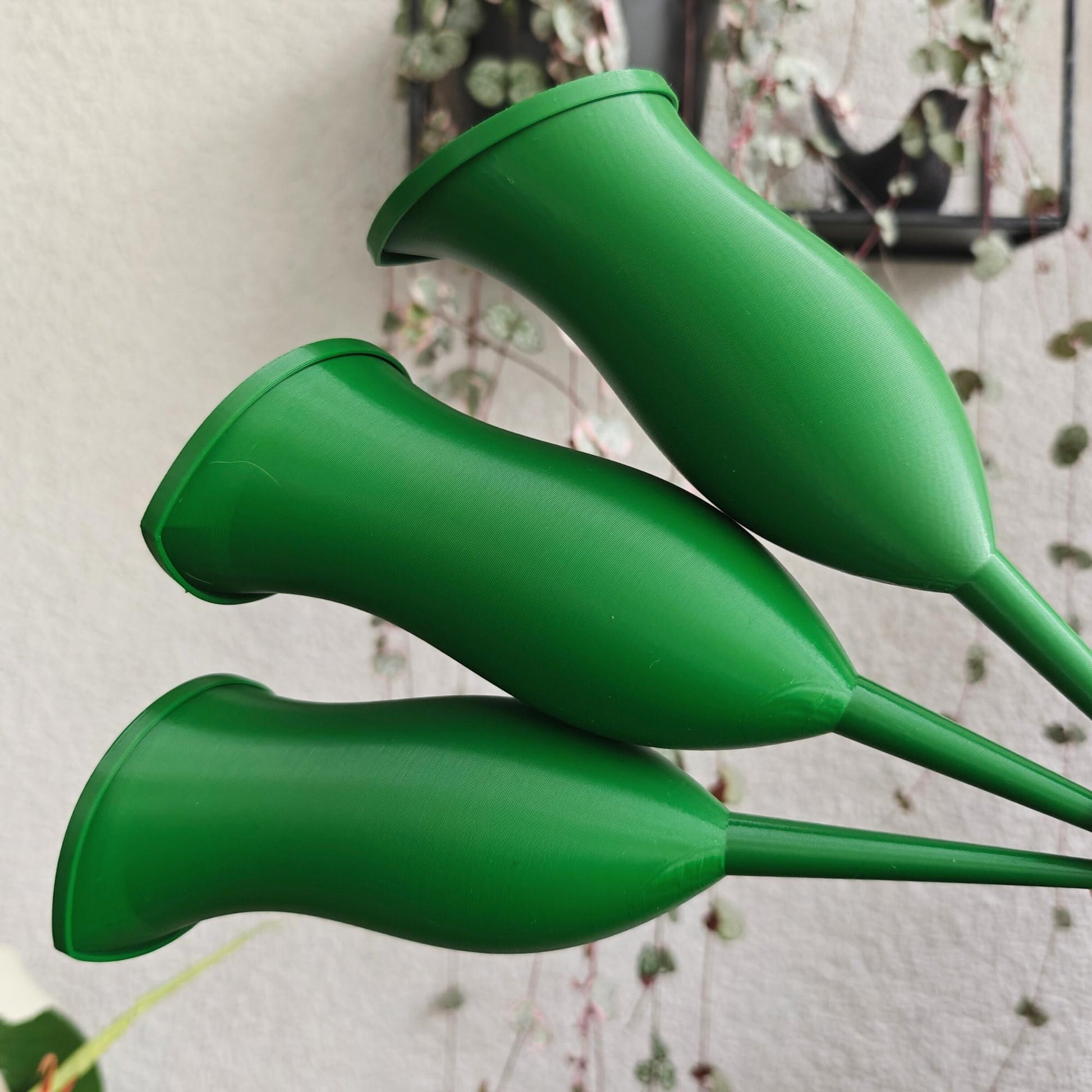 Water container in the shape of a Pitcher plant, Self watering aid