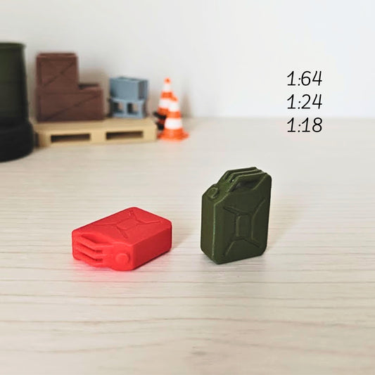 Miniature Jerry Cans, 1/64, 1/24, 1/18 Scale