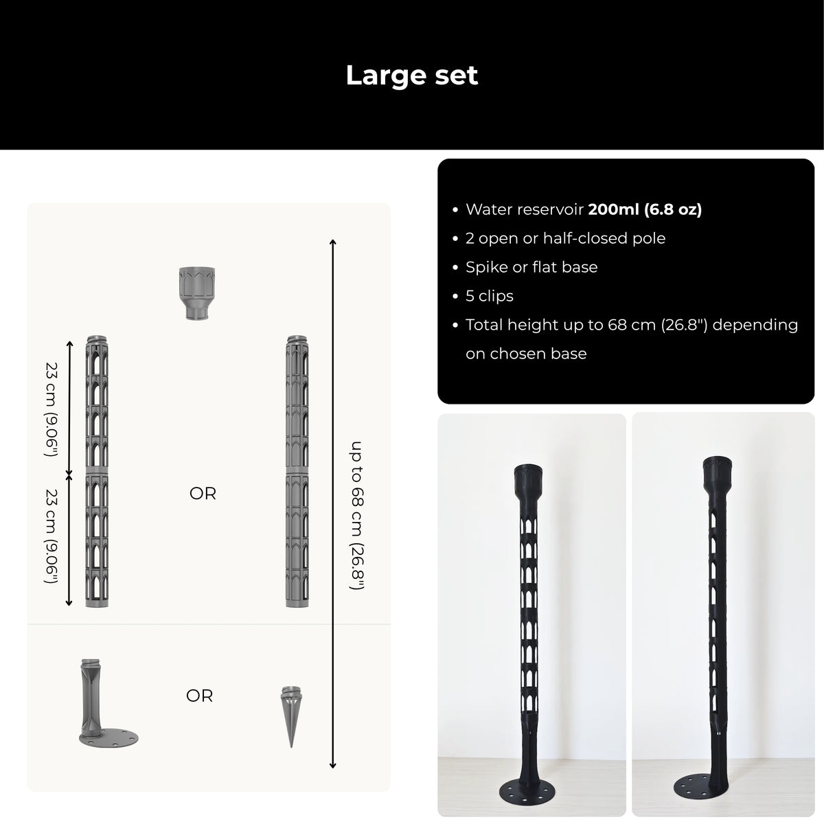 Modularna potpora za biljke - Gotički moss pole Ø 4 cm