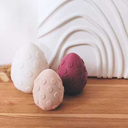 Easter Eggs with Polka Dots, Set of 3, Pastel Colors